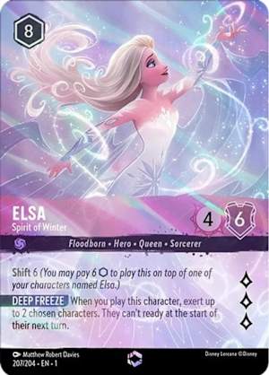 Elsa Spirit of Winter Alternate Art in Disney Lorcana